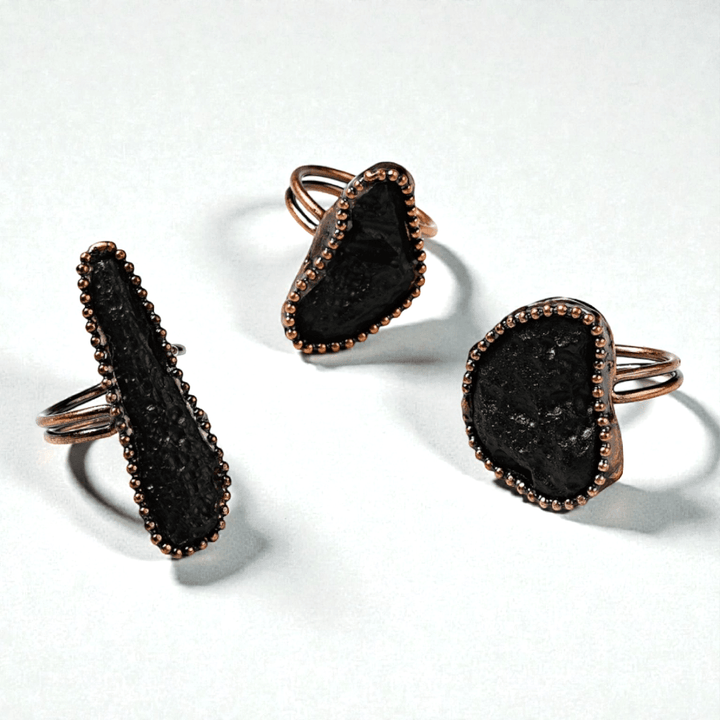 tektite ring crown chakra solar plexus focus available at Zen Collection Crystal store in Barrie. Shop in-store or online now