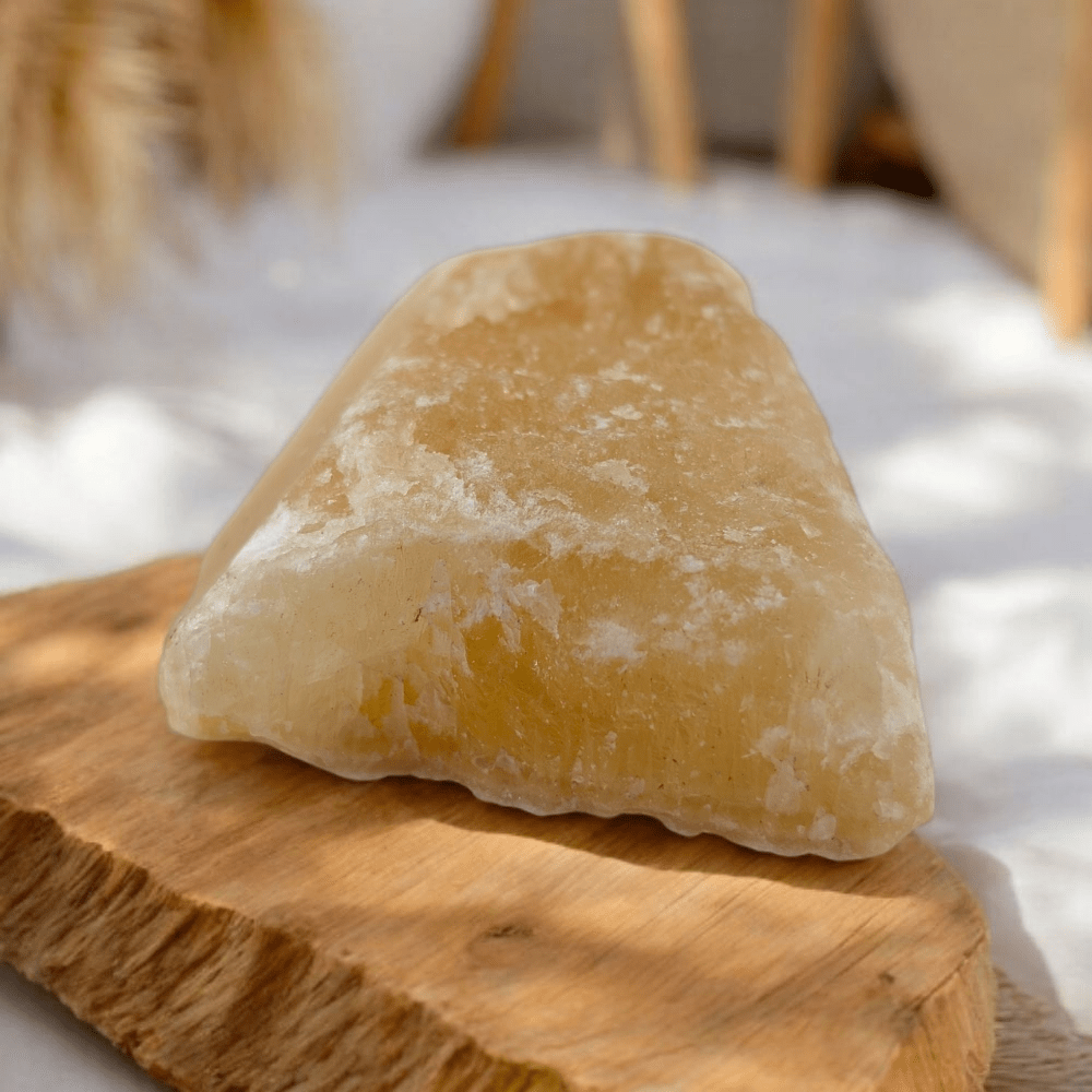 Sacral chakra stone with textured natural surface