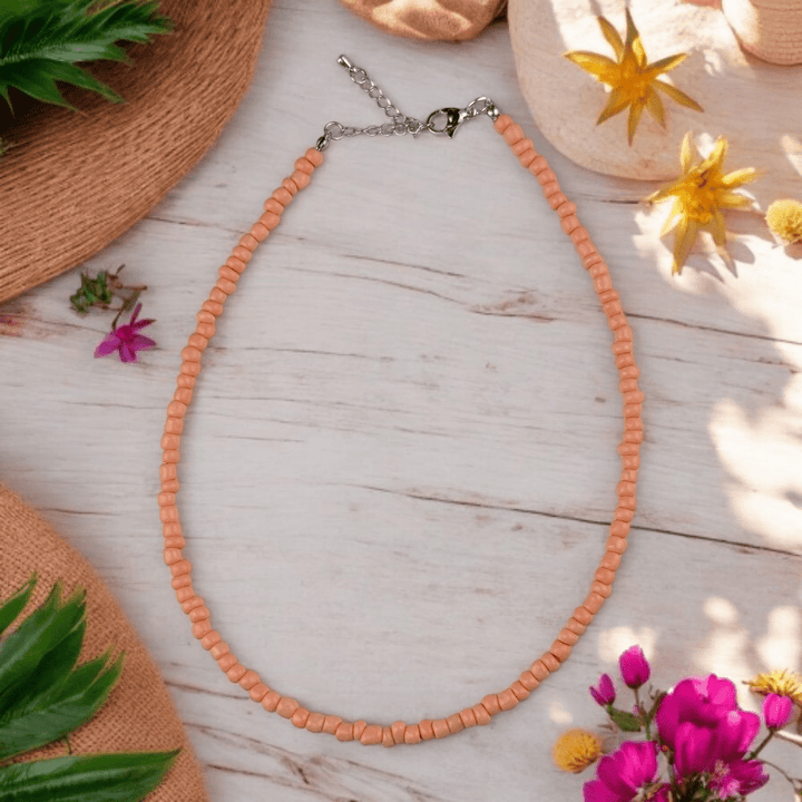 peach beaded stretch bracelets