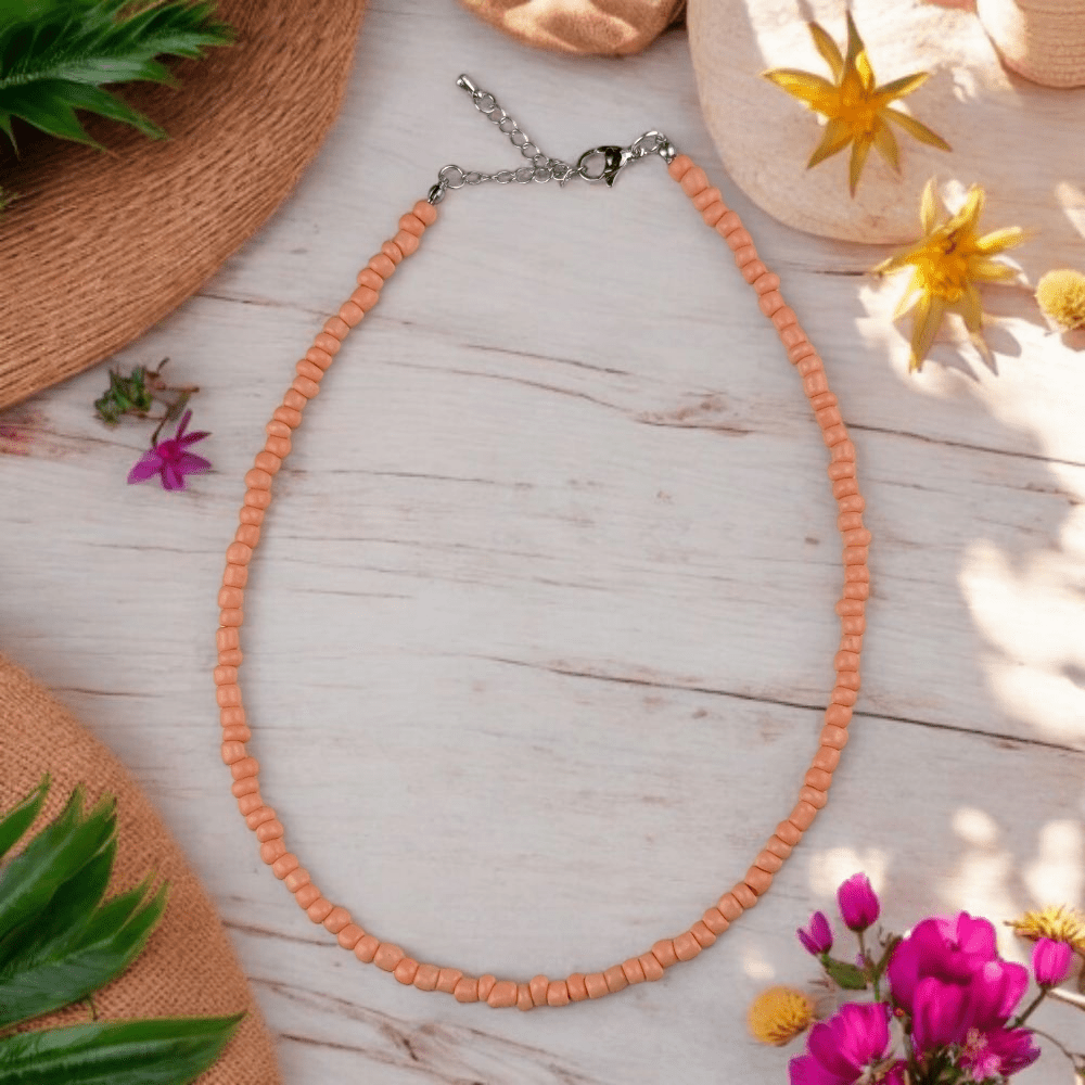 peach beaded stretch bracelets