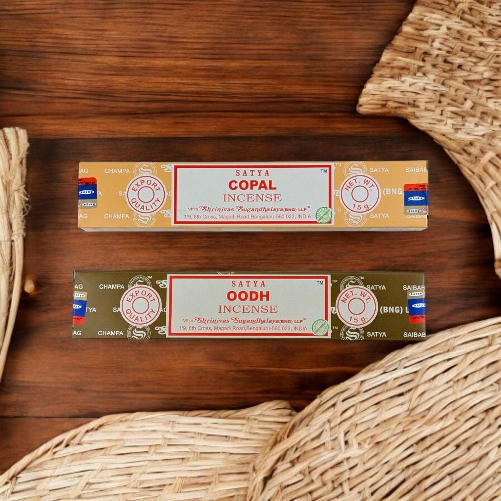 Incense Set for Capricorn – Satya Copal &amp; Satya Oodh for Grounding &amp; Clarity