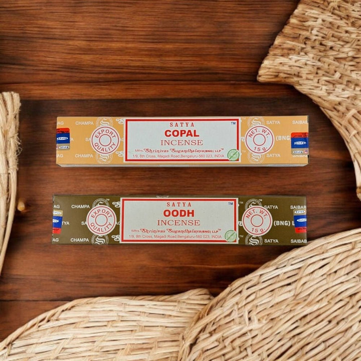 Incense Set for Capricorn – Satya Copal &amp; Satya Oodh for Grounding &amp; Clarity
