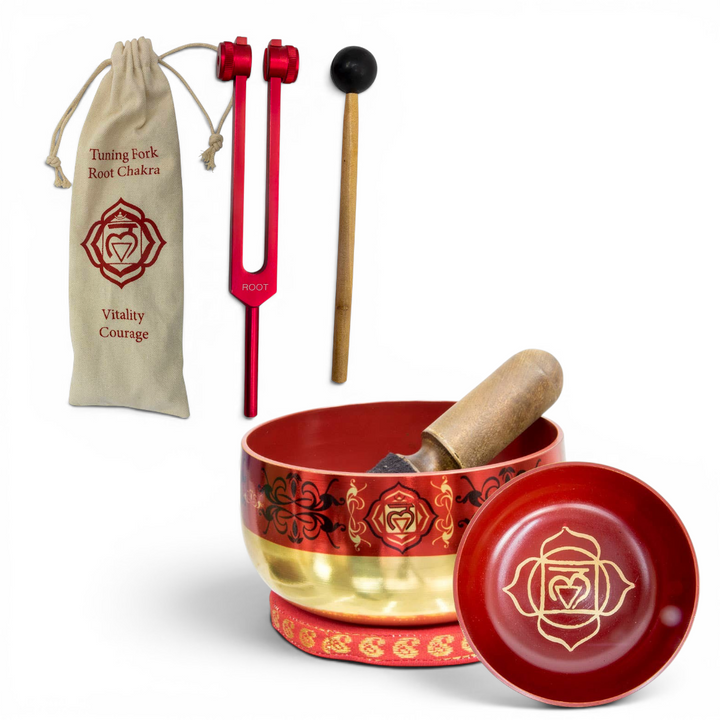 Root Chakra Singing Bowl and Tuning Fork Bundle - Sound Healing Canada