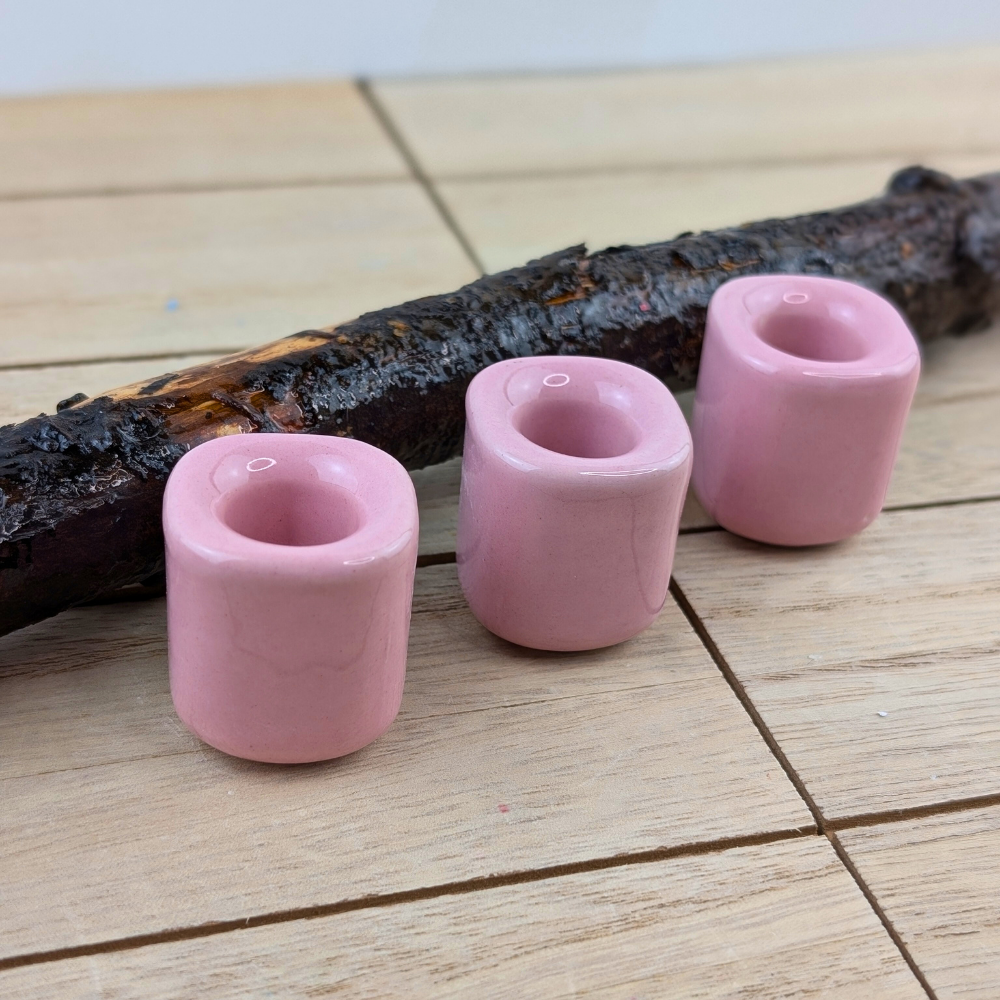 Durable ceramic holder for mini ritual candles