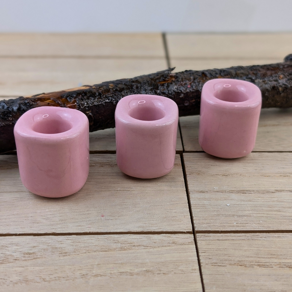 Elegant light pink candle holder for spiritual rituals