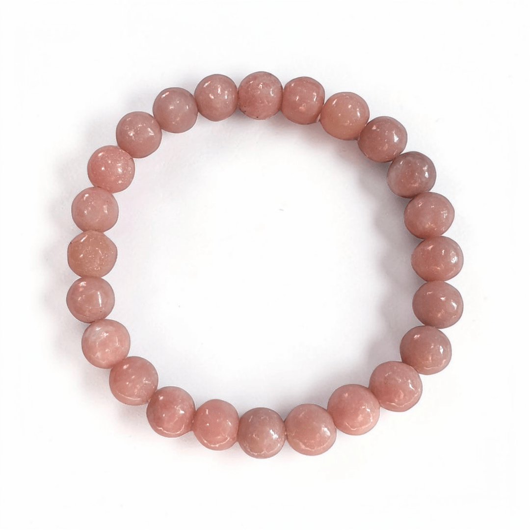Pink opal stretch bracelet for inner peace and emotional comfort for the heart chakra. Available at Zen Collection Crystal Store in Barrie. Shop in-store or online now