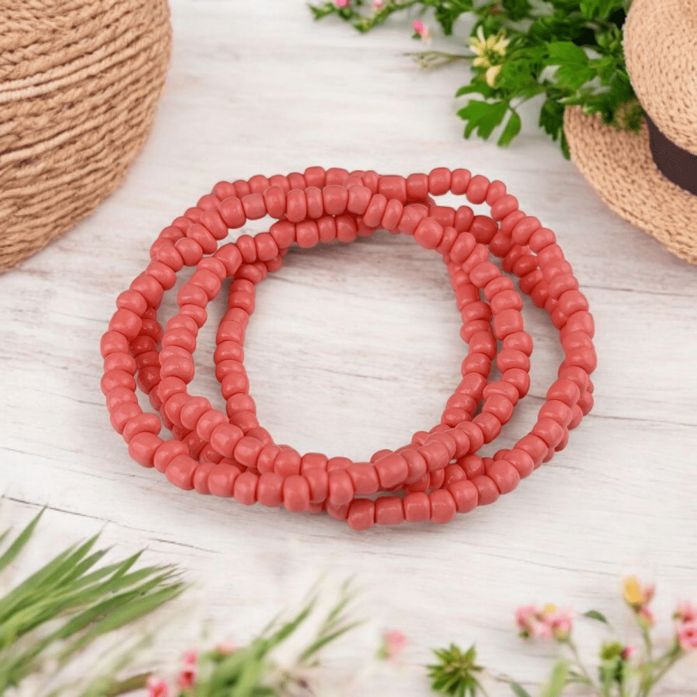 stretch pink bead bracelets