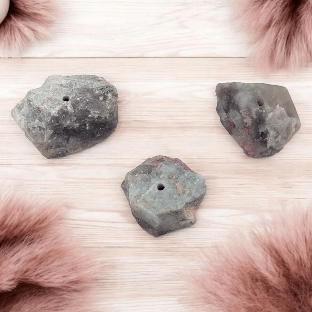 Raw Pink Tourmaline crystal incense tool