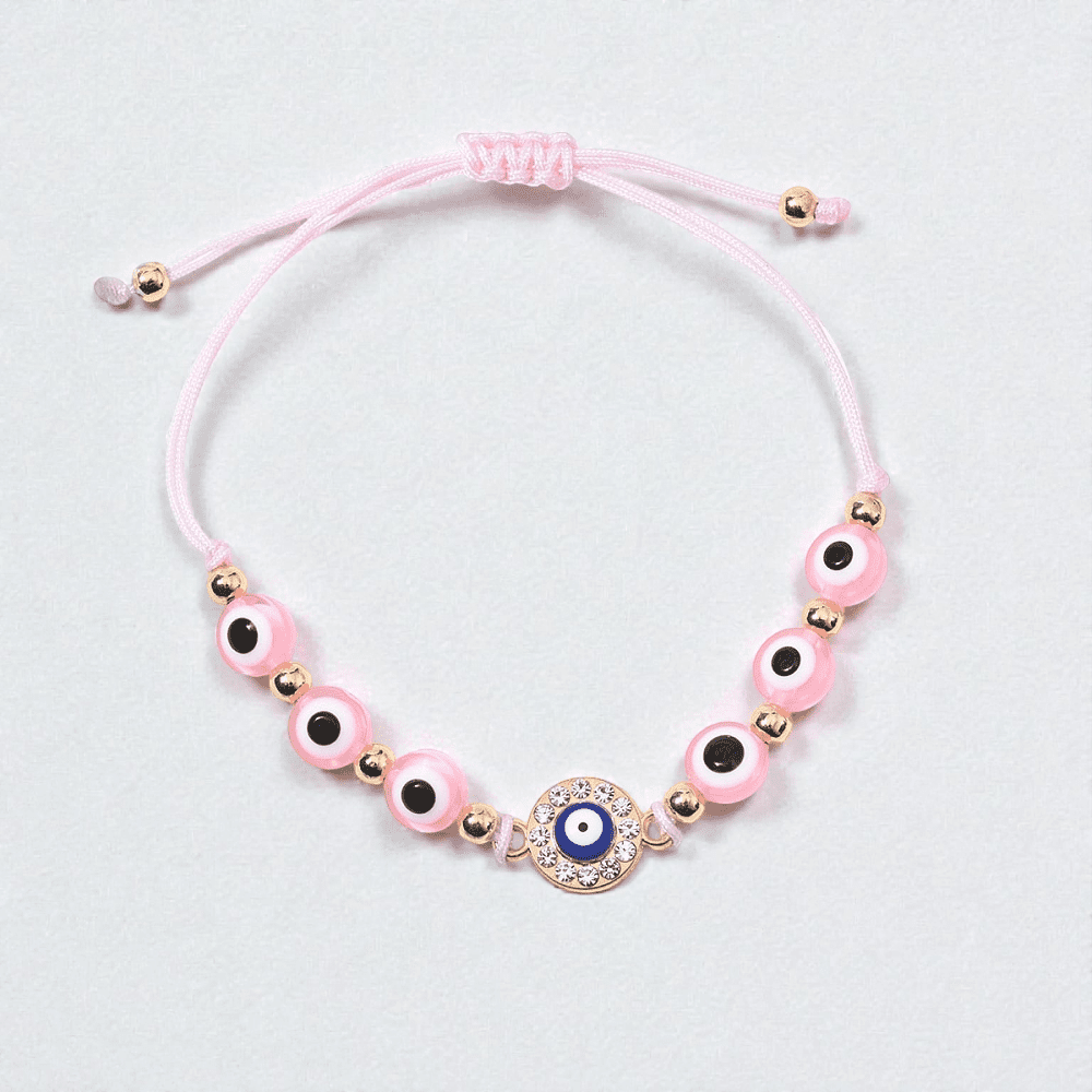 protection evil eye bracelet pink available at zen collection metaphysical stores in Barrie. shop in-store or online now