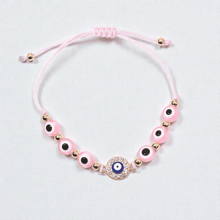 protection evil eye bracelet pink available at zen collection metaphysical stores in Barrie. shop in-store or online now