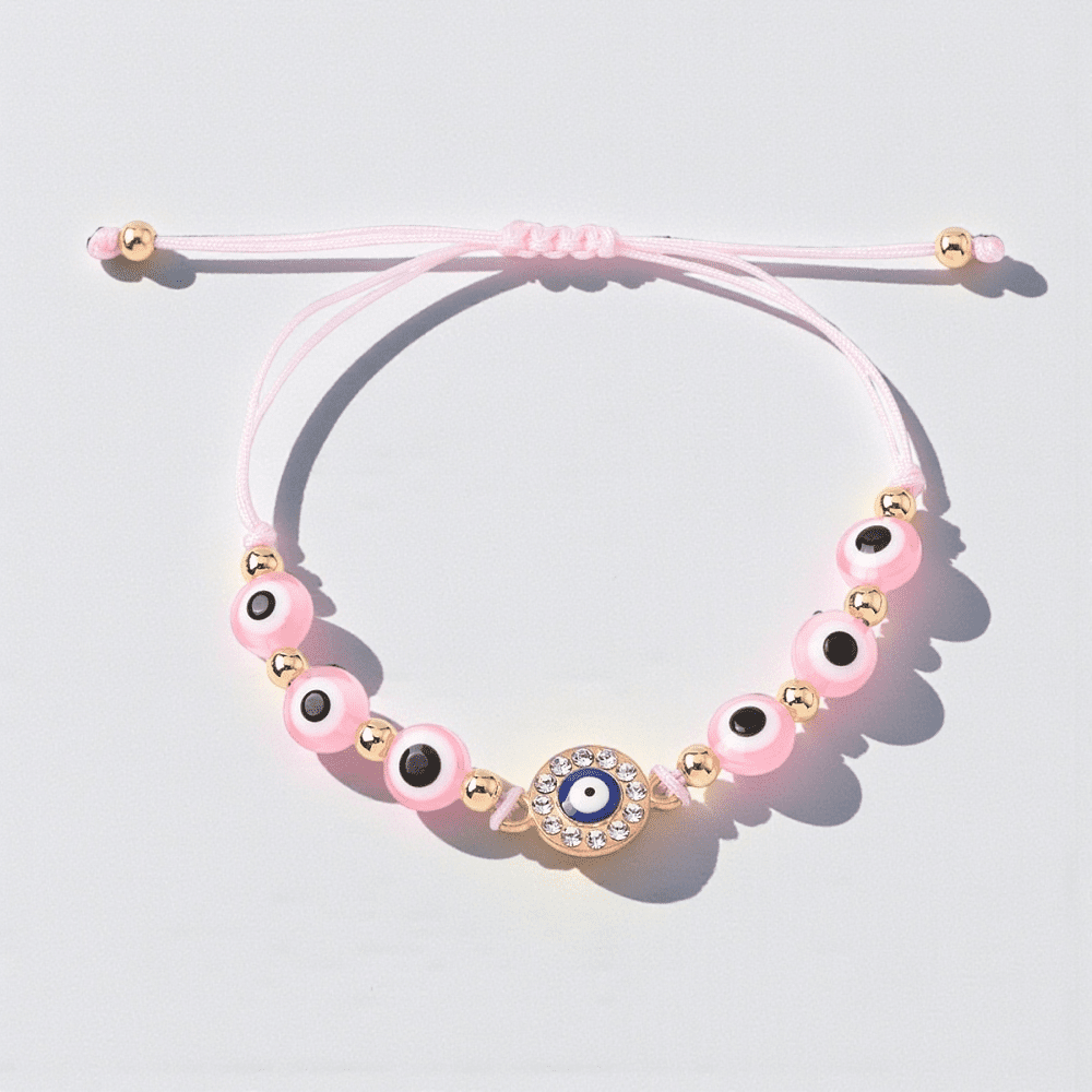 protection evil eye bracelet pink available at zen collection metaphysical stores in Barrie. shop in-store or online now
