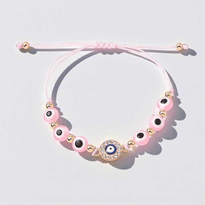 protection evil eye bracelet pink available at zen collection metaphysical stores in Barrie. shop in-store or online now