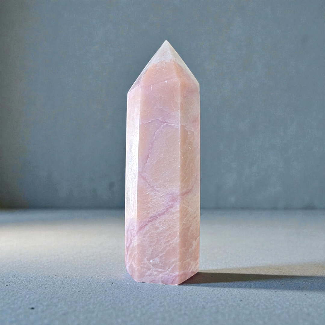 Heart chakra crystals like pink opal tower crystal available at zen collection crystal store near me