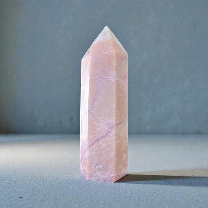 Heart chakra crystals like pink opal tower crystal available at zen collection crystal store near me