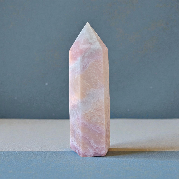Heart chakra crystals like pink opal tower crystal available at zen collection crystal store near me