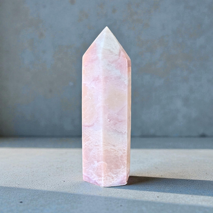Heart chakra crystals like pink opal tower crystal available at zen collection crystal store near me