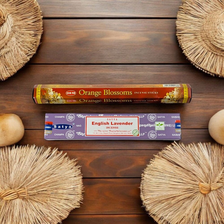 Zodiac Incense Set for Pisces – Satya Lavender &amp; HEM Orange Blossom
