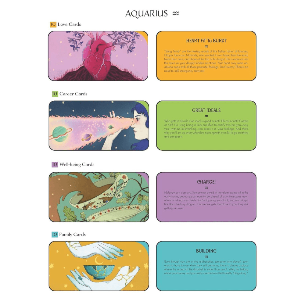 40-card aquarius zodiac affirmation set