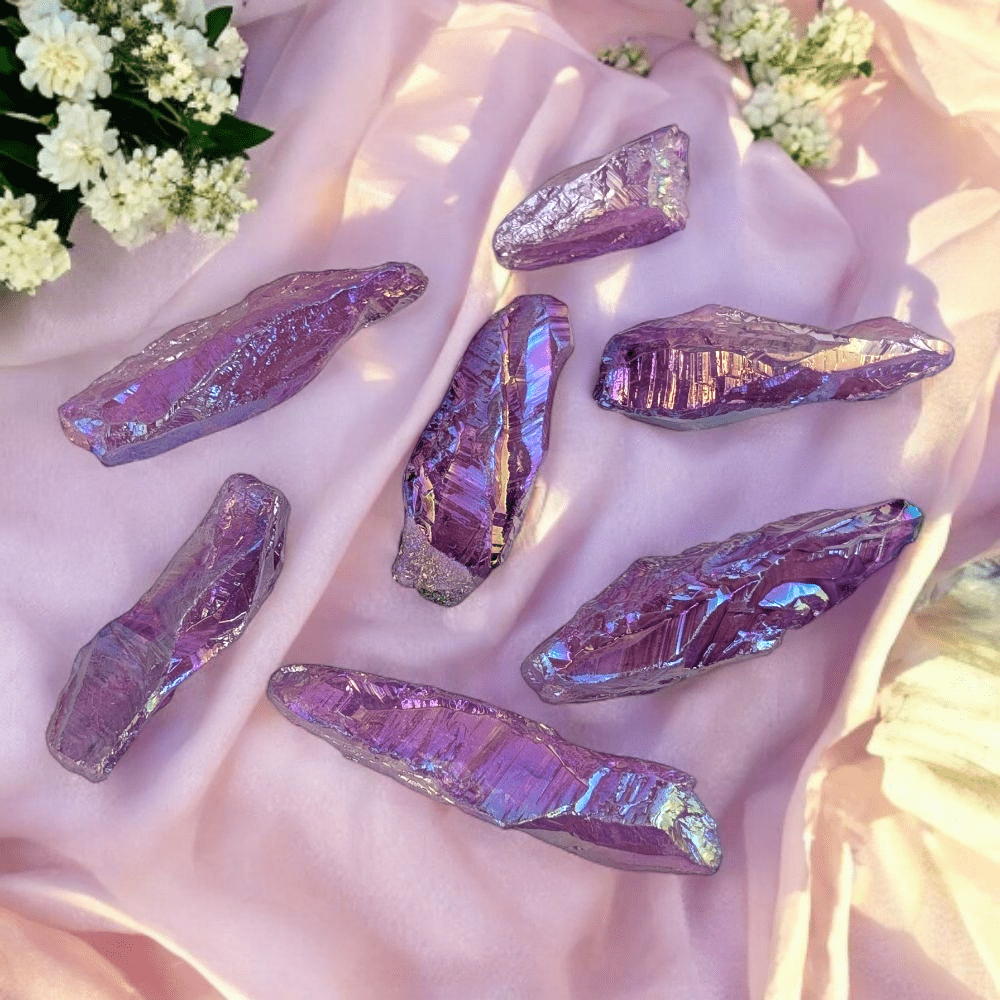 Aura quartz point purple shimmer
