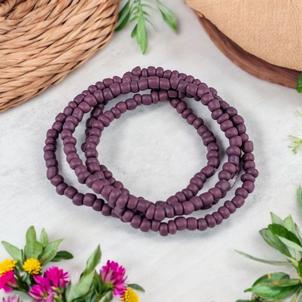 purple seed bead bracelet set