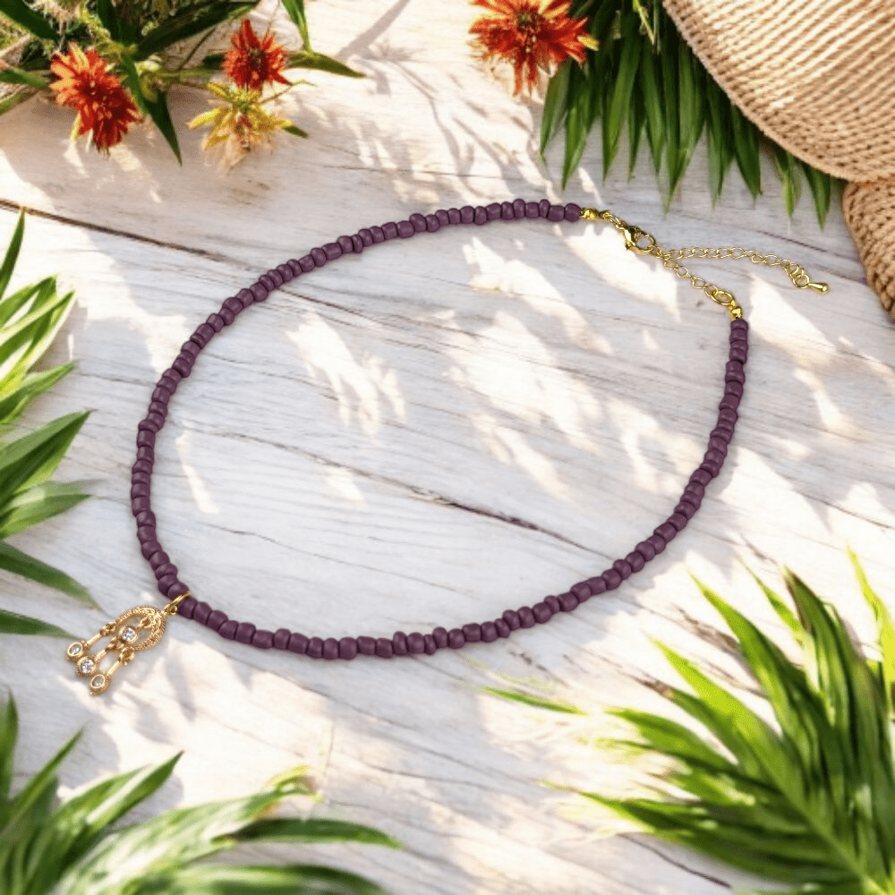 purple choker bracelet anklet set