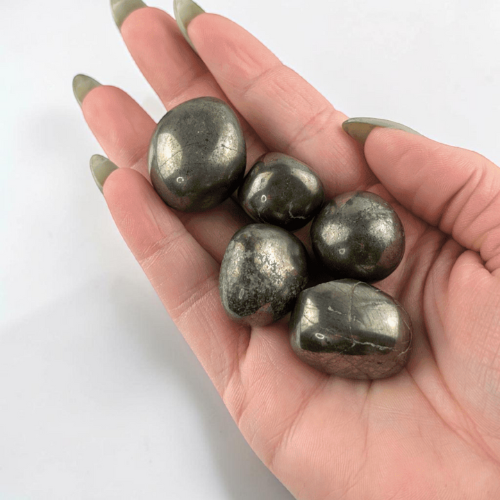 Pyrite tumbles from Canadian crystal shop