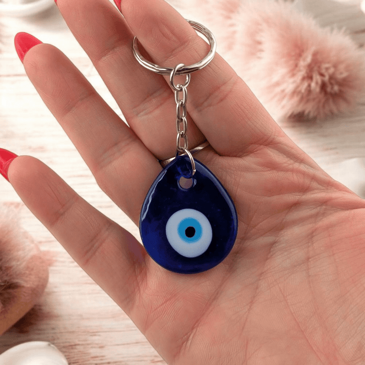 Royal blue teardrop evil eye charm