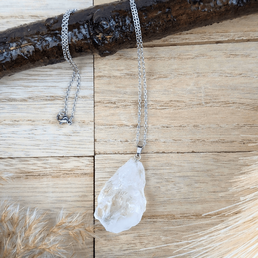 Chunky Natural Clear Quartz Pendant