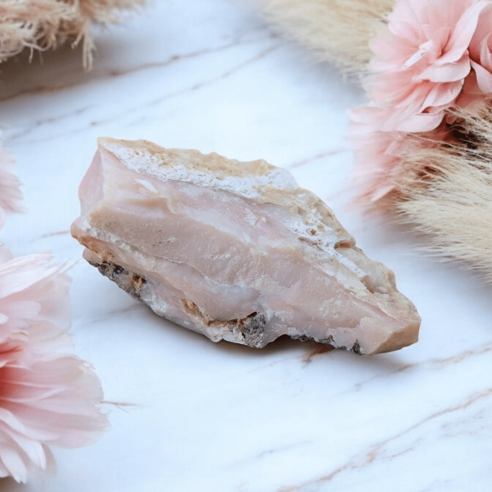 Open heart chakra with Pink Opal