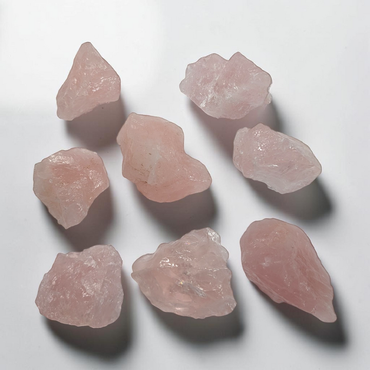 Raw rose quartz for heart chakra work and meditation support
