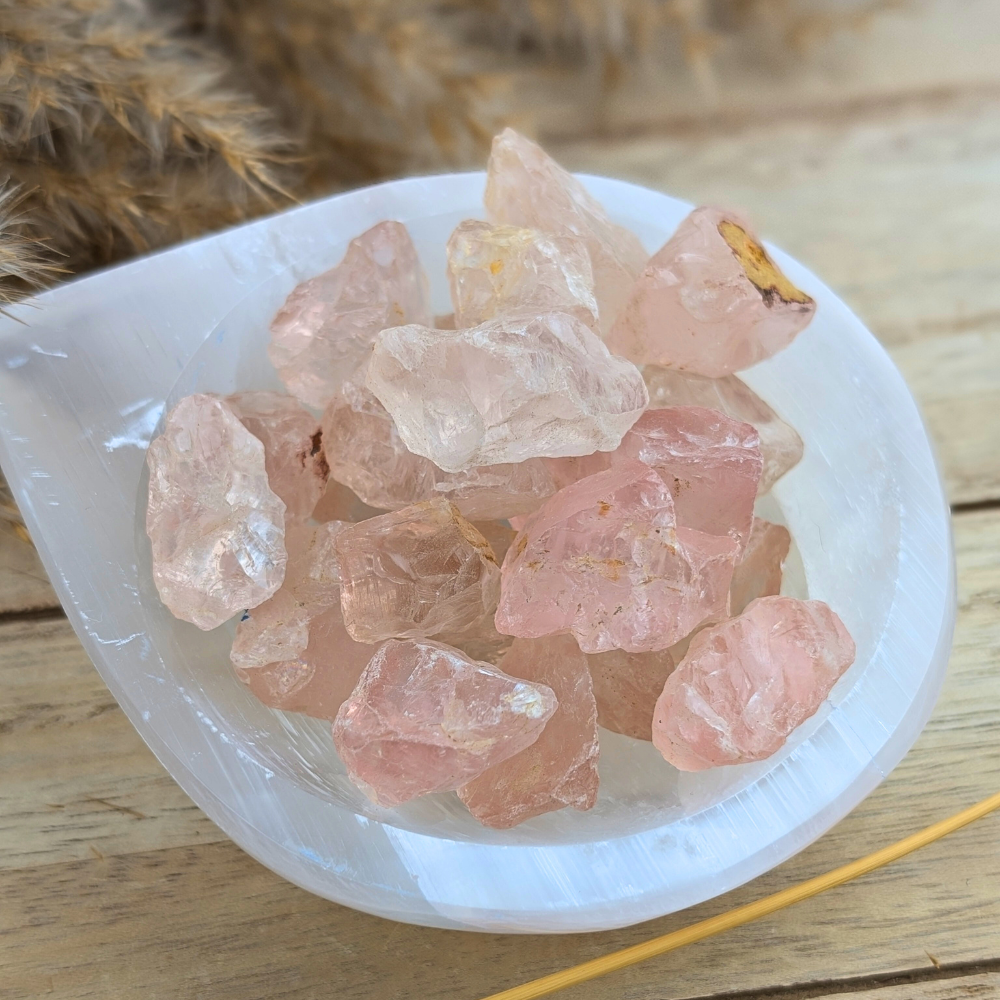 Zen Collection’s rose quartz stones for self-love and spiritual growth.