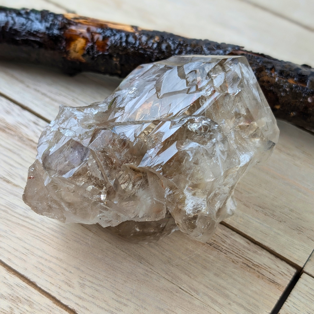 Large Raw Smoky Quartz cluster for grounding and protection.