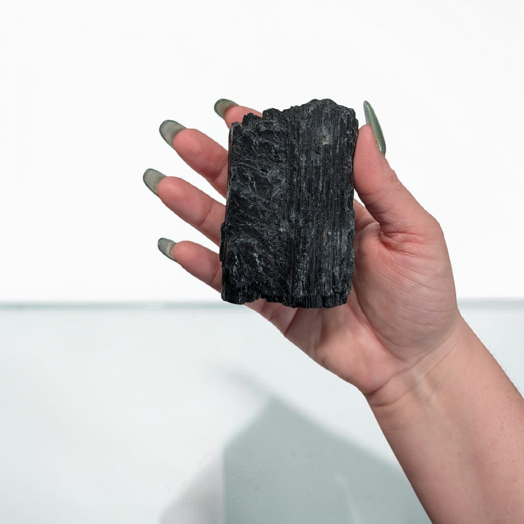 black stone for protection and crystal for the root chakra. Use for shadow and energy work. Find black tourmaline crystals in-store or online now at Zen Collection Metaphysical Store Canada
