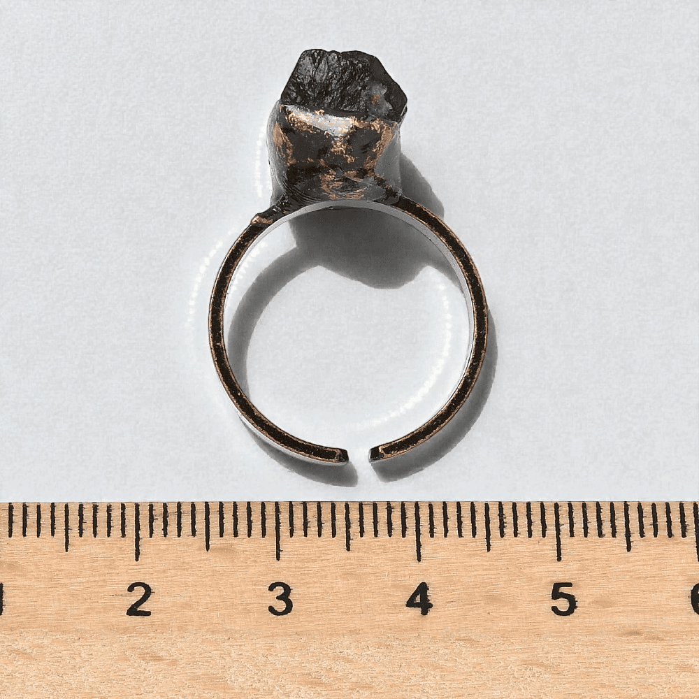Black Tourmaline Open Cuff Ring