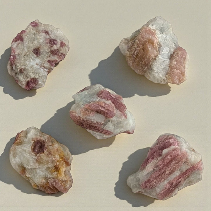 Pink tourmaline crystal for grief and emotional support available at zen collection crystal store