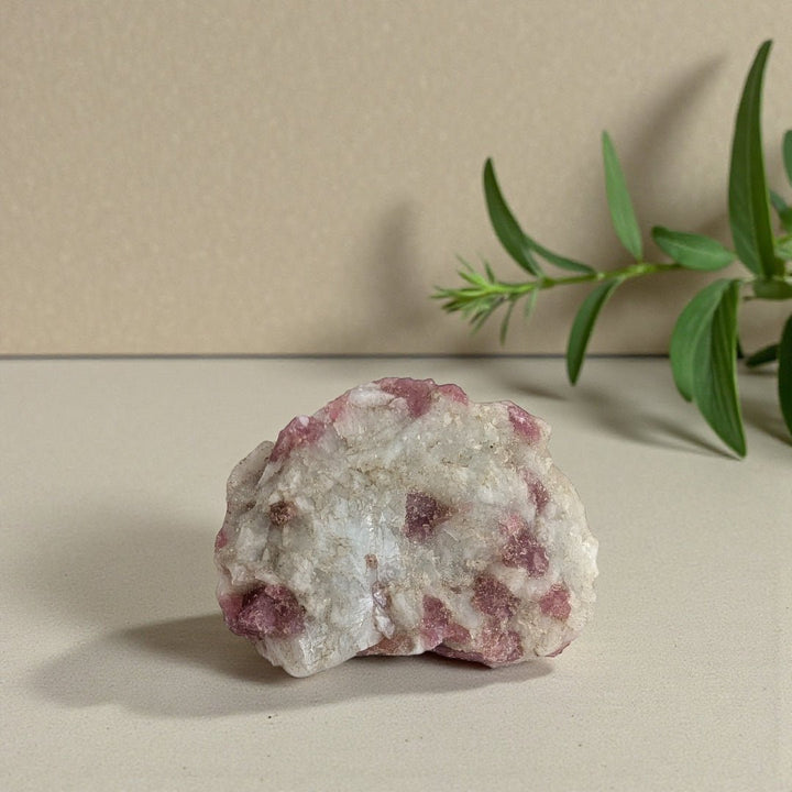 Pink tourmaline crystal for grief and emotional support available at zen collection crystal store