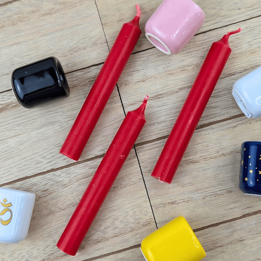 Mini red spell candle for strength and protection