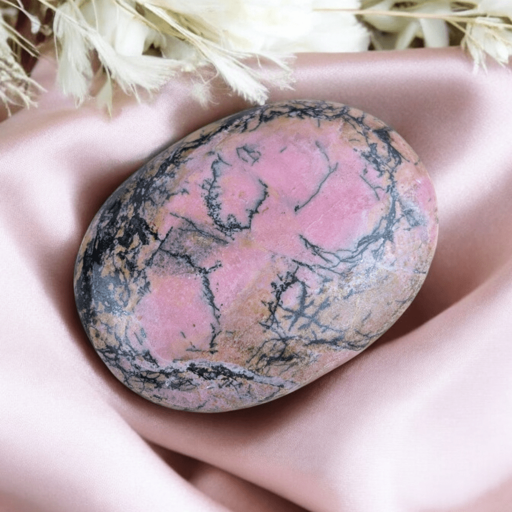 Full moon energy Rhodonite crystal for self-acceptance