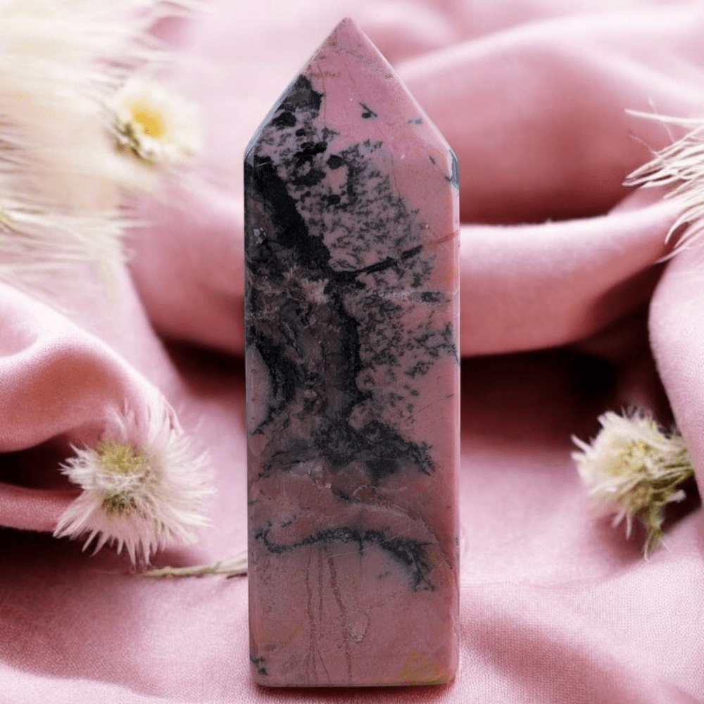 Rhodonite Crystal Tower for emotional healing