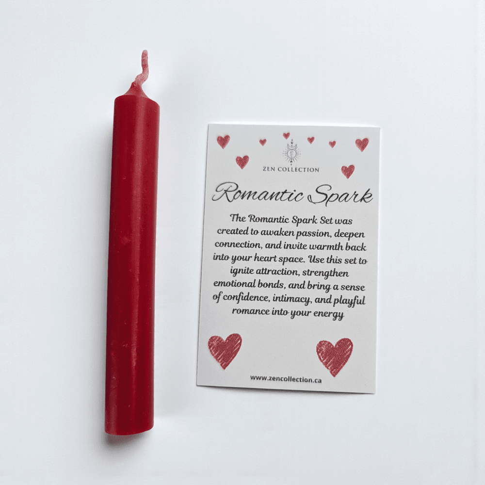 Romantic spell candle set available at zen collection metaphysical store in Barrie. Shop in-store or online