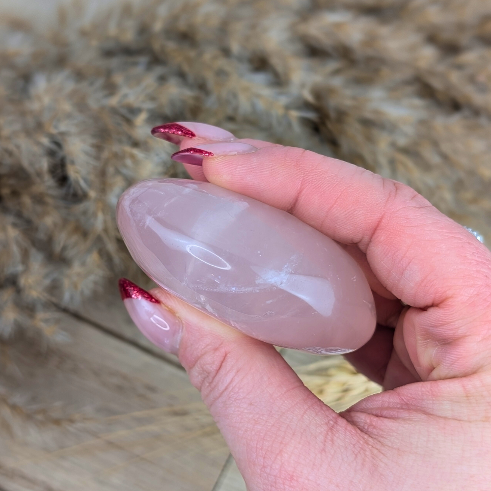 Heart-centered rose quartz stone for chakra alignment and energy work.