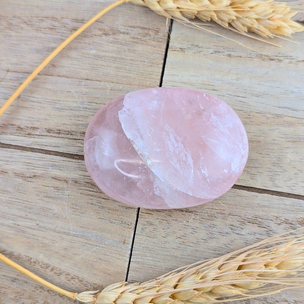 Rose Quartz Palm Stone for Inner Healing from Zen Collection.