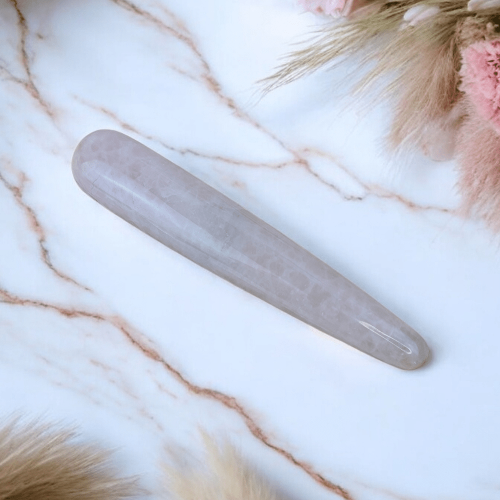 Rose Quartz Crystal Wand for energy healing