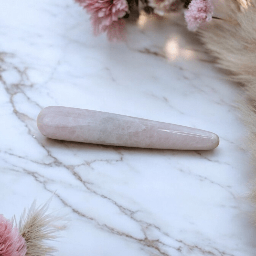 Natural Rose Quartz spiritual wand