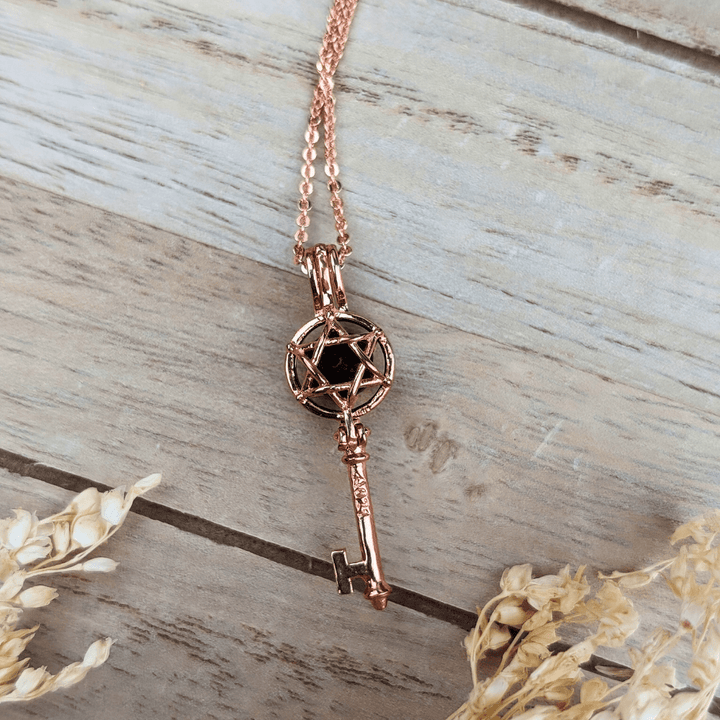Rose Gold Diffuser Pendant 17" chain and lava stone