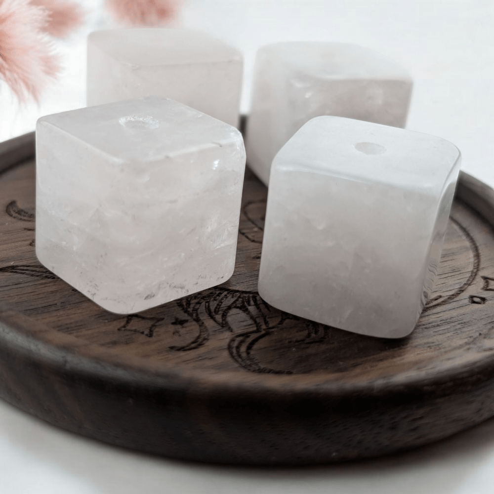 Rose quartz cube for heart-centered rituals