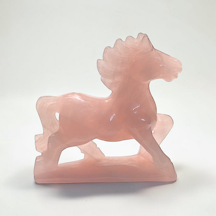 Rose Quartz Crystal Horse Carving | Rose Quartz | Overcoming Heartbreak and Moving Forward | Available in-store or online at Zen Collection Metaphysical Store Near Me Canada