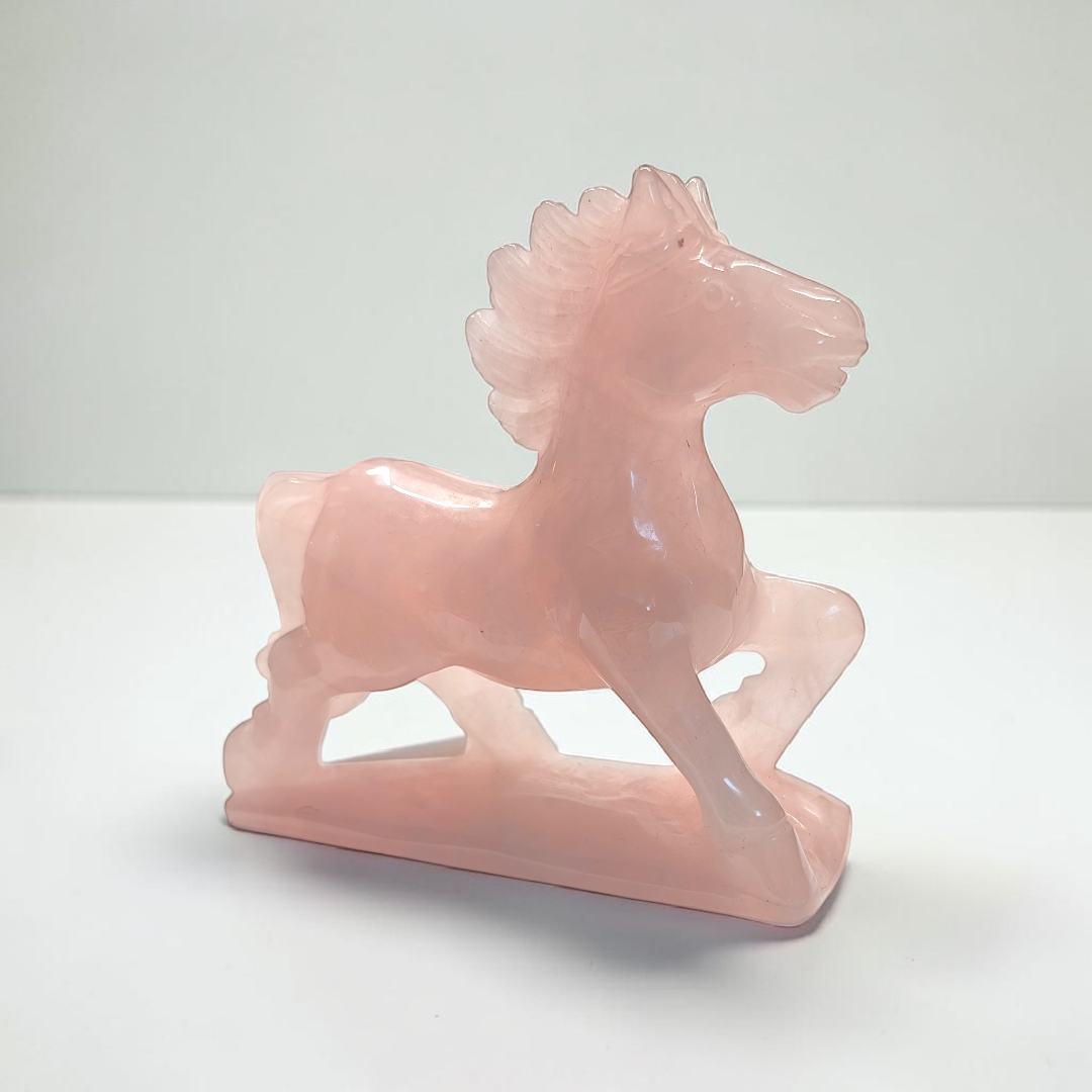 Rose Quartz Crystal Horse Carving | Rose Quartz | Overcoming Heartbreak and Moving Forward | Available in-store or online at Zen Collection Metaphysical Store Near Me Canada