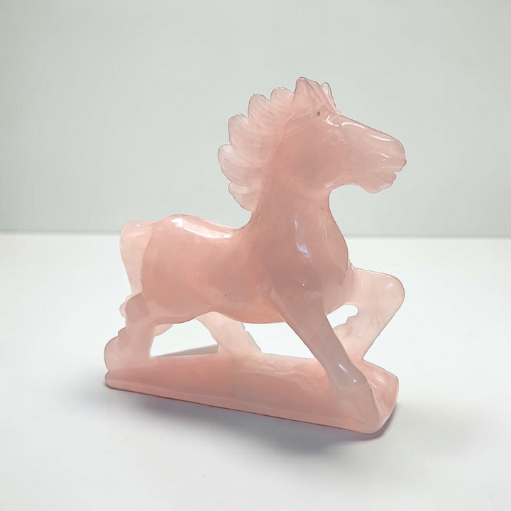 Rose Quartz Crystal Horse Carving | Rose Quartz | Overcoming Heartbreak and Moving Forward | Available in-store or online at Zen Collection Metaphysical Store Near Me Canada
