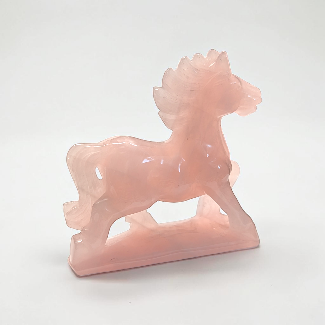 Rose Quartz Crystal Horse Carving | Rose Quartz | Overcoming Heartbreak and Moving Forward | Available in-store or online at Zen Collection Metaphysical Store Near Me Canada